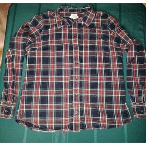 LL Bean Long Sleeve Button Up Shirt Mens Size Medium Plaid Flannel Outdoor -9